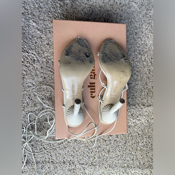 Cult Gaia Soleil lace up heel. Size 7.5. Off white - Picture 9 of 11